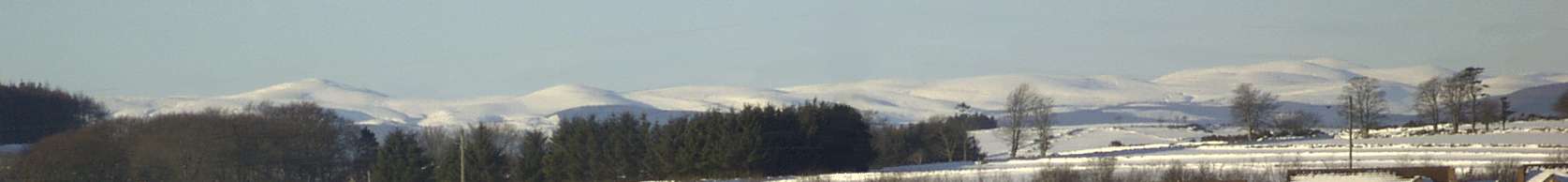 Image of winter view of Mount Battock to Mount Keen from our house